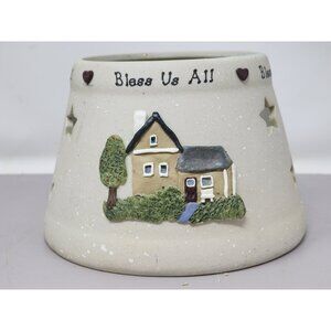Bless Us All CMI‎ Henton Ceramic Candle Holder Shade Star Cutouts Cottage Design